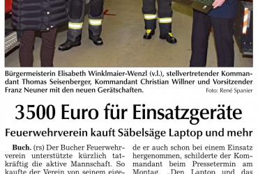 Feuerwehrverein finanziert viele neue Anschaffungen für die aktive Mannschaft!